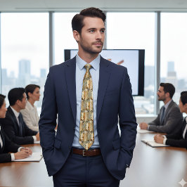 Gravata Elegância de Bitmoeda ouro