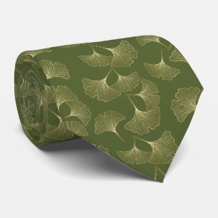 Gravata Elegância do Ginkgo Esmeralda – Botânica de Luxo a