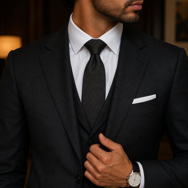 Gravata Elegância Formal Ultra-Sutil Texturizada (Criador carregado)