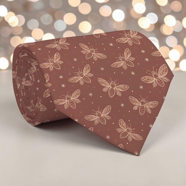 Gravata Elegant Bee Pattern Custom Necktie (Criador carregado)