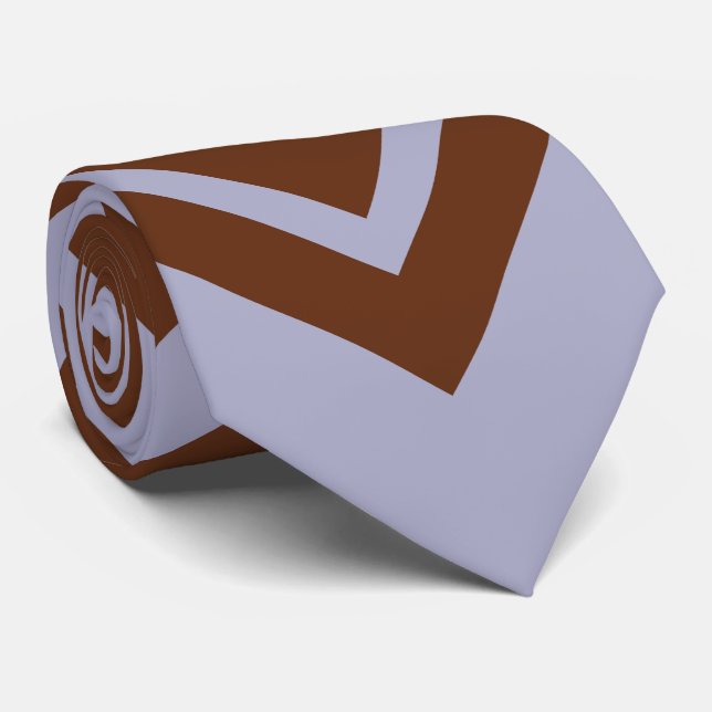 Gravata Elegant brown &blue chevron pattern Neck Tie (Rolled)