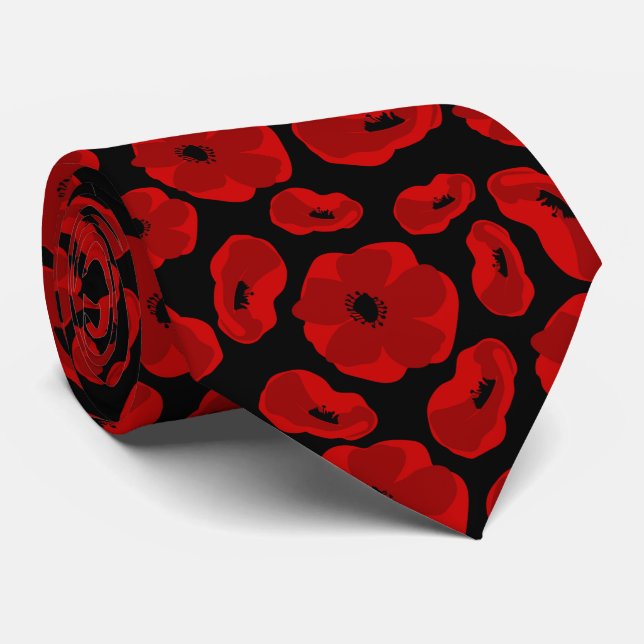 Gravata elegant customizable poppy flower  (Rolled)