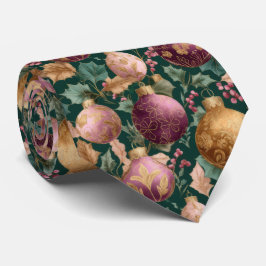 Gravata Elegant Festive Christmas Baubles Pattern
