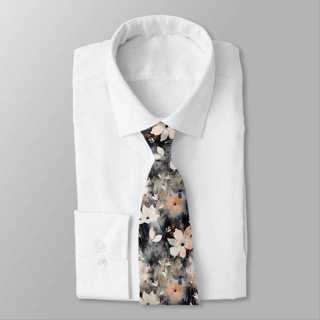 Gravata Elegant Floral Pattern Trendy Botanical (Amarrado)