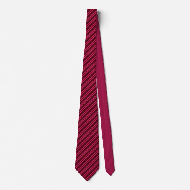 Gravata Elegant hot pink &maroon stripes groomsmen wedding (Frente)