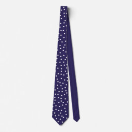 Gravata Elegant Navy Blue White Dots Pattern Groom Gift  