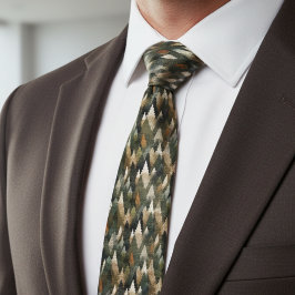 Gravata Elegant Pine Tree Pattern | Rustic Forest