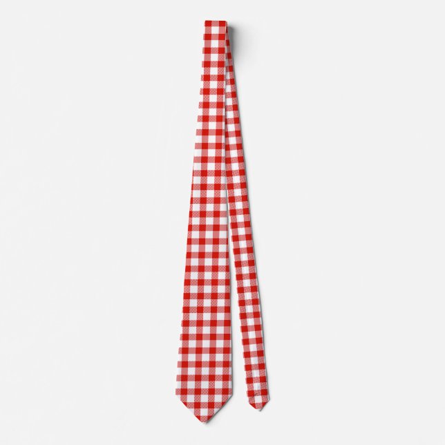 Gravata Elegant Plaid Vermelho  (Frente)