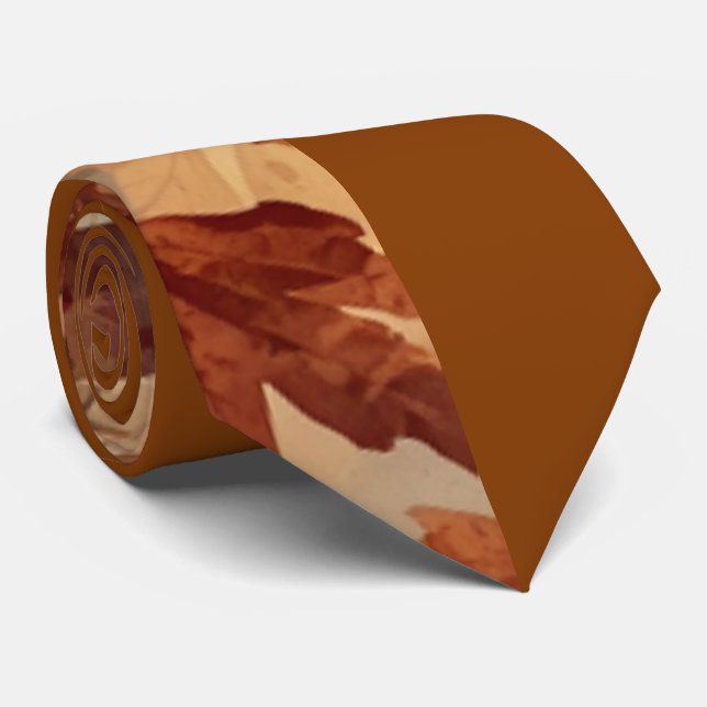 Gravata Elegante,Ação de Graças, Folhas de Outono,Rústico (Rolled)