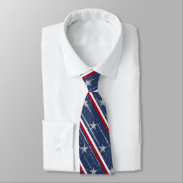 Gravata Elegante Azul Marinho Estrelas Patrióticas de 4 de