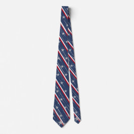 Gravata Elegante Azul Marinho Estrelas Patrióticas de 4 de