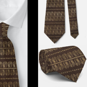 Gravata Elegante Boêmio Boho Rosa Dourado Pavão