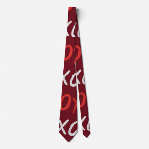 Gravata Elegante Burgundy XOXO Abraços e Beijos