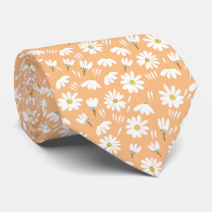 Gravata Elegante Camomila Floral Personalizada 