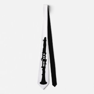 Gravata Elegante Clarinet Preto e Branco