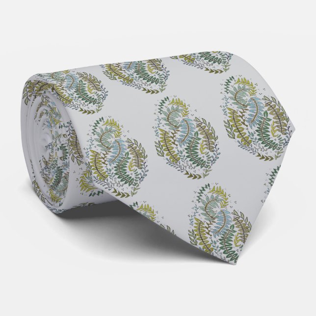 Gravata Elegante com Estampa em Verde (Rolled)