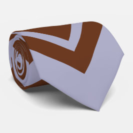 Gravata elegante com padrão de chevron marrom e az