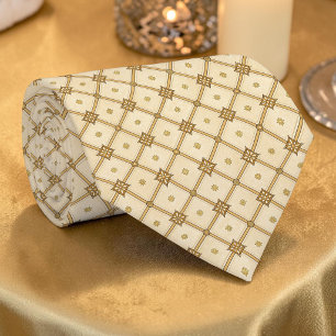 Gravata Elegante com Padrão Dourado Personalizada