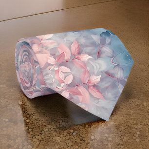 Gravata Elegante de Cinza Rosa Floral