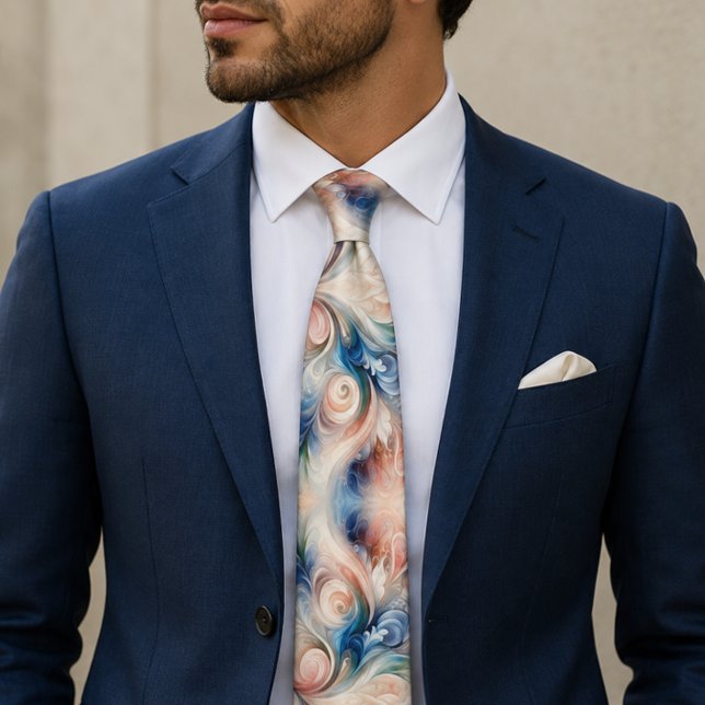 Gravata Elegante de Fantasia Floral em Aquarela (Criador carregado)