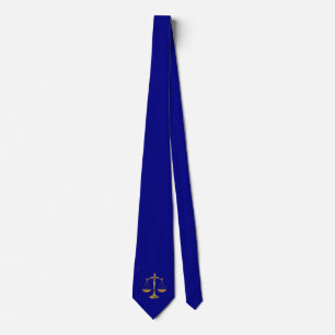 Gravata Elegante Dourado - Azul Naval Libra Zodíaco