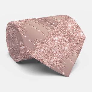Gravata Elegante em Dourado Rosa
