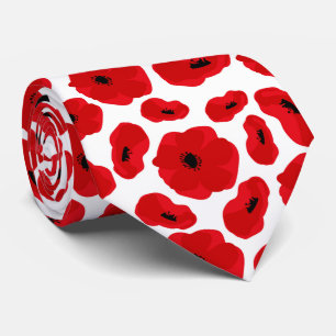 Gravata Elegante Flor de Papoula Personalizável