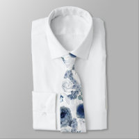 Elegante Floral Botânico Chic Azul Empoeirado do N