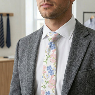Gravata Elegante Floral Fresco Rosa Roxo Graça