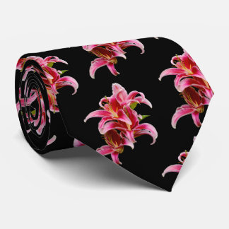 Gravata Elegante Floral Pink Stargazer Orientais