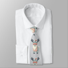 Gravata Elegante Funny Nordic Reindeer Patterno