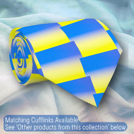 Gravata Elegante Gradiente Azul e Amarelo Ucrânia Inspirad