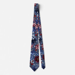 Gravata Elegante Jardim Floral Estrelado de 4 de Julho