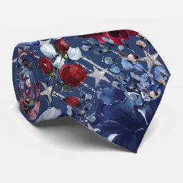 Gravata Elegante Jardim Floral Estrelado de 4 de Julho