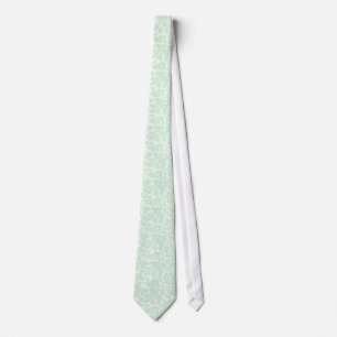 Gravata Elegante Mint-Green 2 Damascos Florais