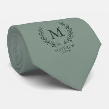 Elegante Monograma de Verde Eucalipto para Usher d