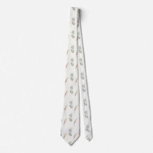 Gravata Elegante Neutro Floral Seco