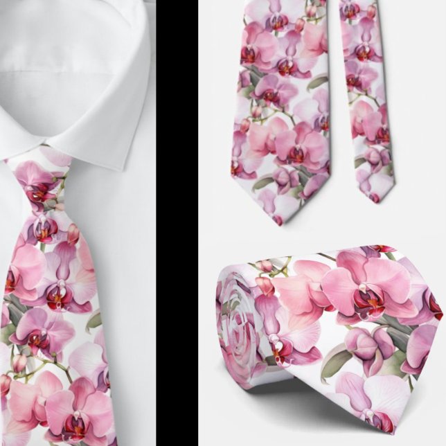 Gravata Elegante Orquídea Rosa (Criador carregado)