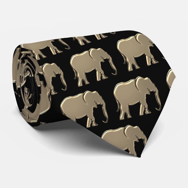 Gravata Elegante Preto e Dourado (Rolled)