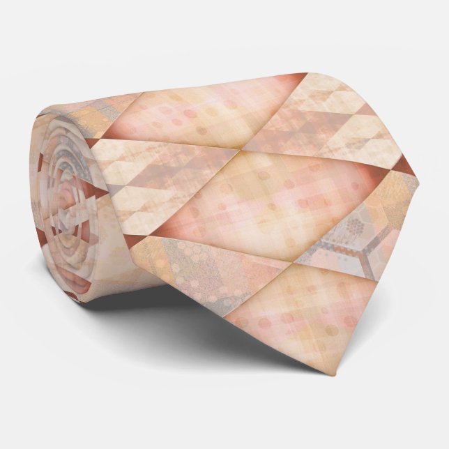 Gravata Elegante Rhombus Orange Design (Rolled)