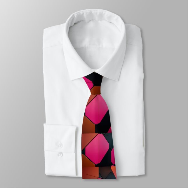 Gravata Elegante rosa e castanho (Amarrado)