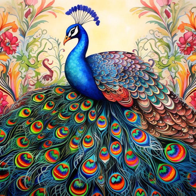 Gravata Elegante Única e Ousada de Pavão (Criador carregado)