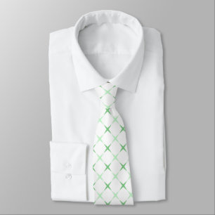 Gravata Elegante Verde Menta Geométrica Estrela