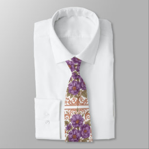 Gravata Elegante Vintage Nouveau Floral