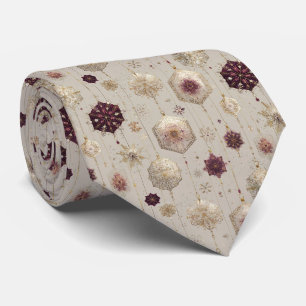 Gravata Elegantes Bolas de Natal Vintage Plum Gold
