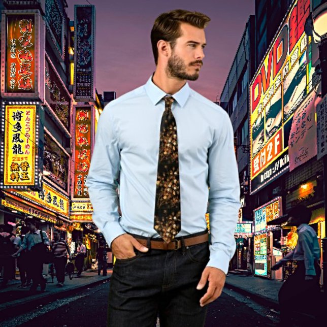 Gravata Elevem sua legância: Flores de outono japonesas (Criador carregado)