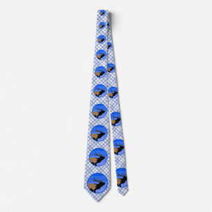 Gravata Elk Bugling no inverno - Arte original sobre a vid