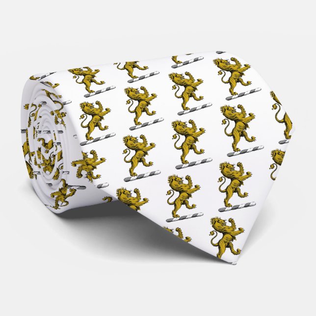 Gravata Emblema de crista com Leão heráldico em pé C (Rolled)