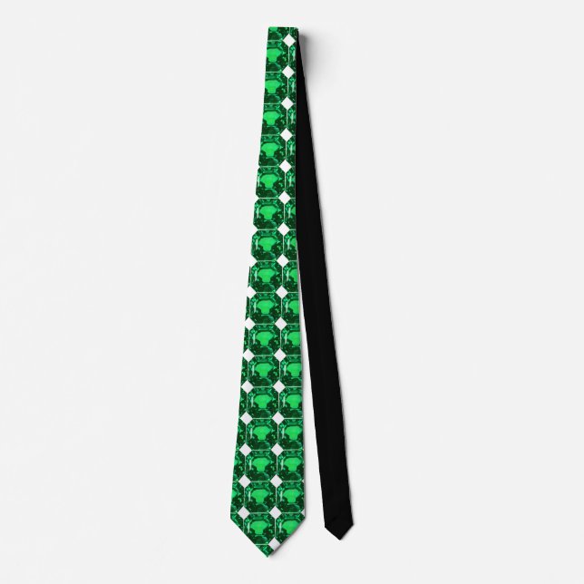 Gravata Emerald Gemstone, Birthstone May, Light Green (Frente)
