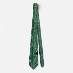 Gravata Emerald Green Dourado Glitter Tie